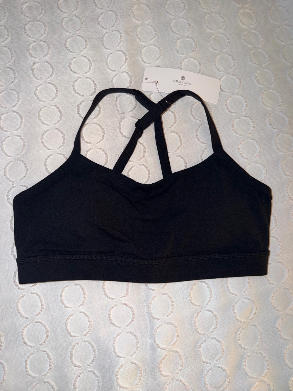 CRZ YOGA Black Racerback Strappy Sports Bra